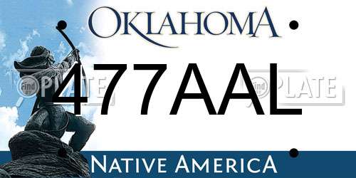 477AAL Oklahoma License Plate