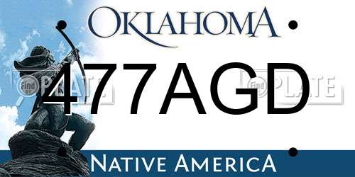 477AGD Oklahoma License Plate