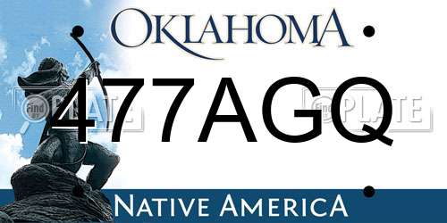 477AGQ Oklahoma License Plate