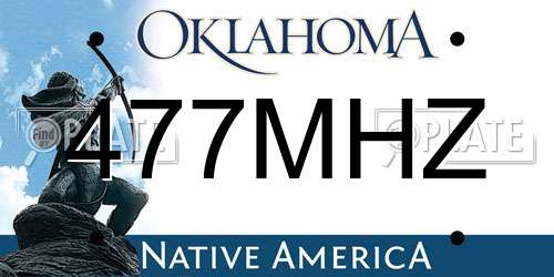 477MHZ Oklahoma License Plate