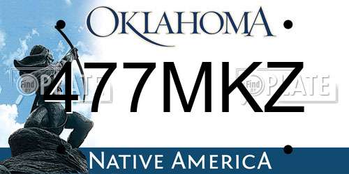 477MKZ Oklahoma License Plate