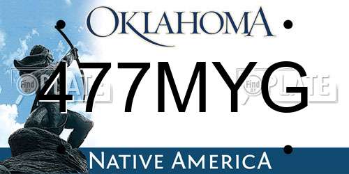 477MYG Oklahoma License Plate