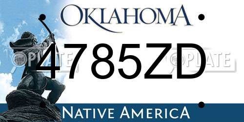 4785ZD Oklahoma License Plate