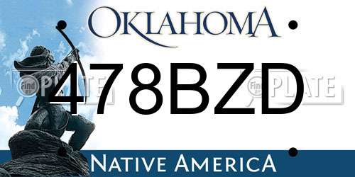 478BZD Oklahoma License Plate