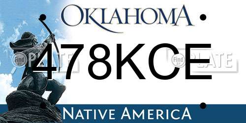 478KCE Oklahoma License Plate
