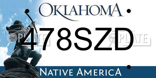 478SZD Oklahoma License Plate