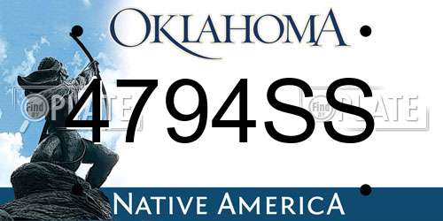 4794SS Oklahoma License Plate