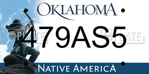 479AS5 Oklahoma License Plate