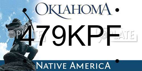 479KPF Oklahoma License Plate