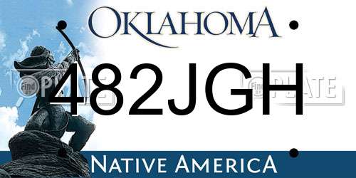 482JGH Oklahoma License Plate