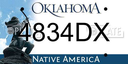 4834DX Oklahoma License Plate