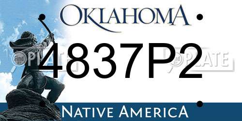 4837P2 Oklahoma License Plate