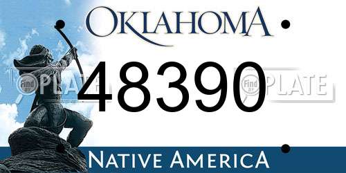 48390 Oklahoma License Plate