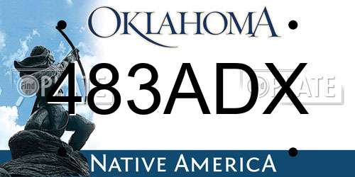 483ADX Oklahoma License Plate