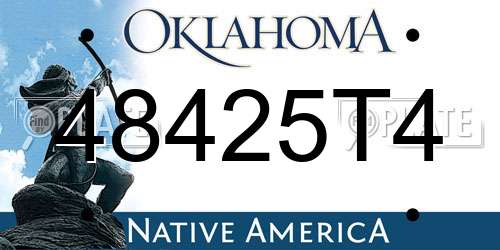 48425T4 Oklahoma License Plate