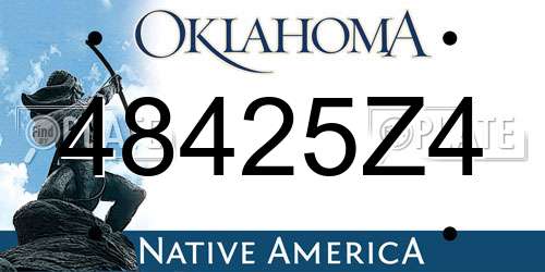 48425Z4 Oklahoma License Plate
