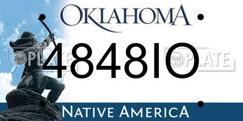 4848IO Oklahoma License Plate