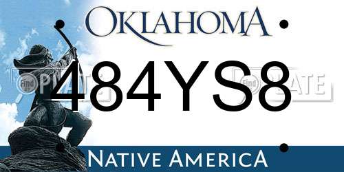 484YS8 Oklahoma License Plate