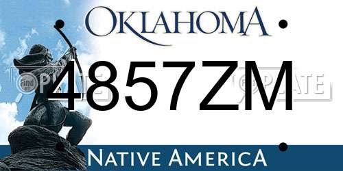 4857ZM Oklahoma License Plate