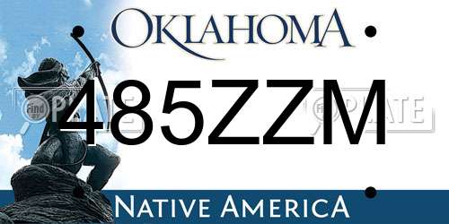 485ZZM Oklahoma License Plate