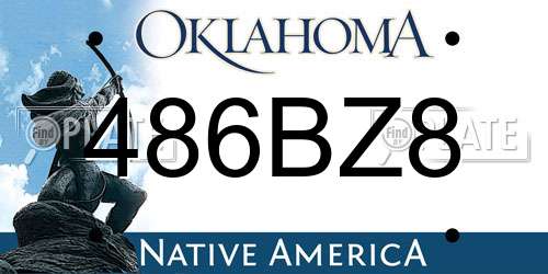 486BZ8 Oklahoma License Plate