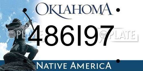 486I97 Oklahoma License Plate