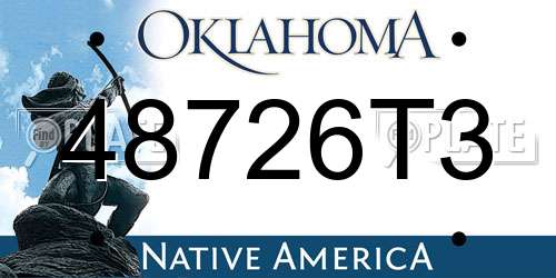 48726T3 Oklahoma License Plate