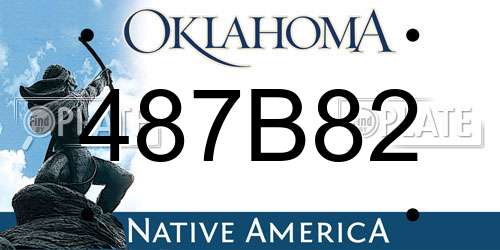 487B82 Oklahoma License Plate