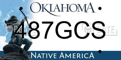 487GCS Oklahoma License Plate