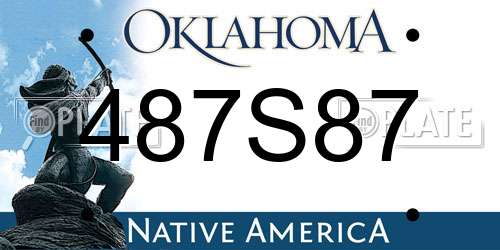 487S87 Oklahoma License Plate