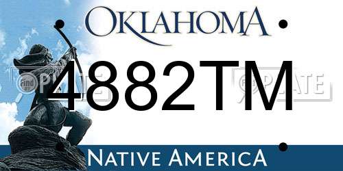 4882TM Oklahoma License Plate