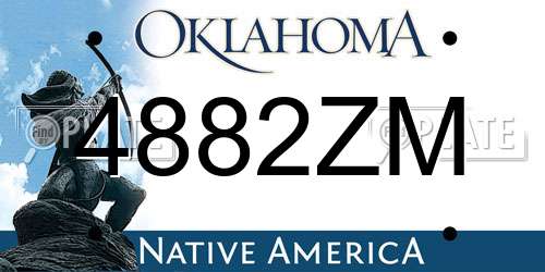 4882ZM Oklahoma License Plate