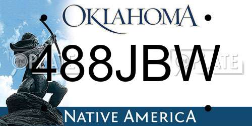 488JBW Oklahoma License Plate