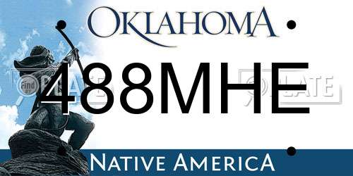 488MHE Oklahoma License Plate
