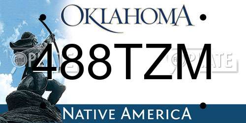 488TZM Oklahoma License Plate