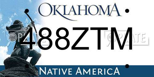 488ZTM Oklahoma License Plate