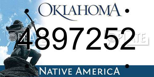 4897252 Oklahoma License Plate