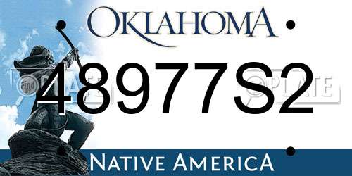 48977S2 Oklahoma License Plate