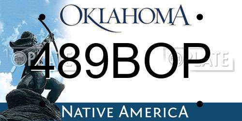 489BOP Oklahoma License Plate