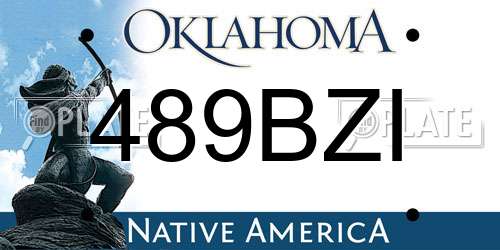 489BZI Oklahoma License Plate