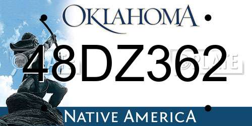 48DZ362 Oklahoma License Plate