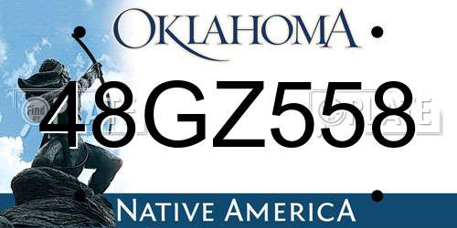 48GZ558 Oklahoma License Plate