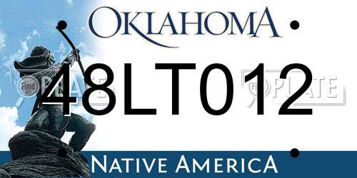 48LT012 Oklahoma License Plate