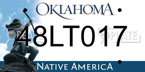 48LT017 Oklahoma License Plate