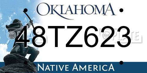 48TZ623 Oklahoma License Plate