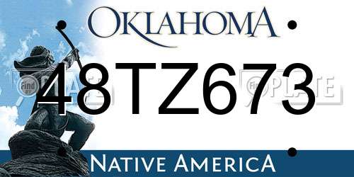48TZ673 Oklahoma License Plate