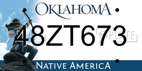 48ZT673 Oklahoma License Plate