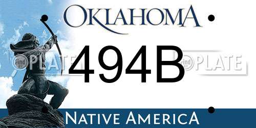494B Oklahoma License Plate