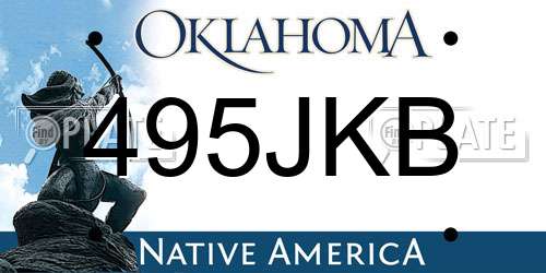 495JKB Oklahoma License Plate
