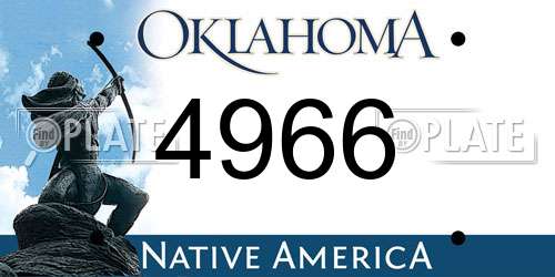 4966 Oklahoma License Plate